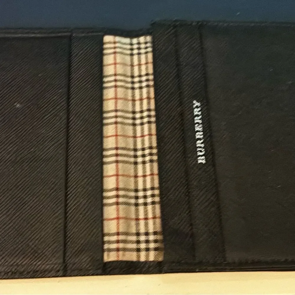 Burberry Textured Black Leather Wallet